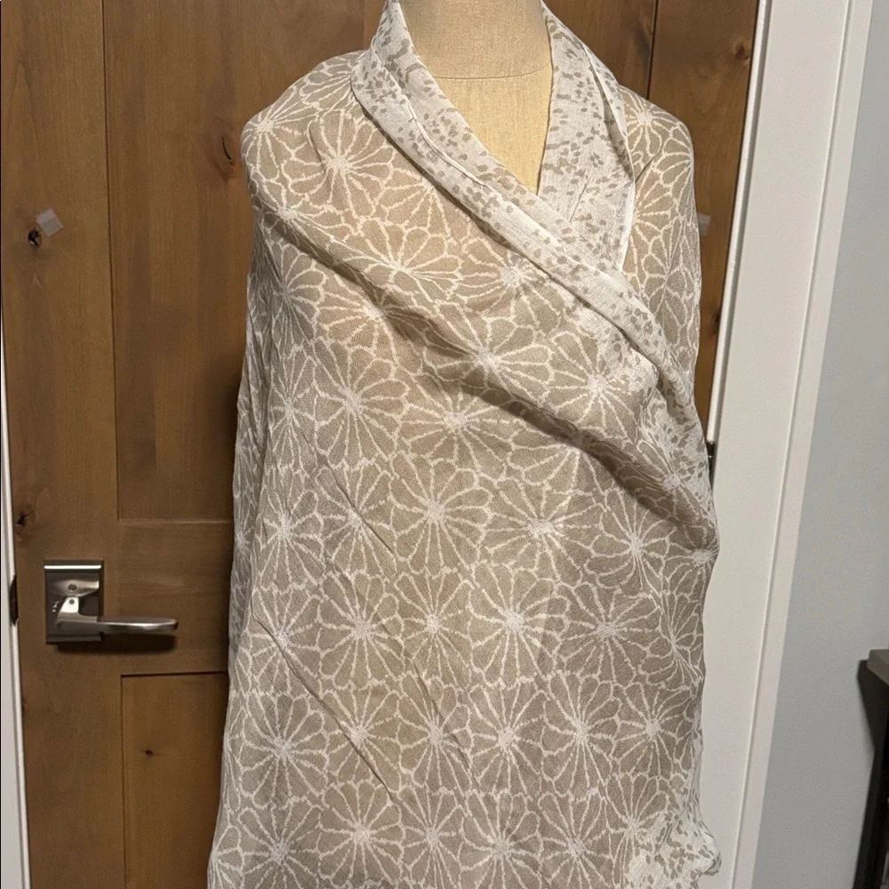 Pistil Viscose/Wool infinity scarf Womens OS sheer Beige/White floral Bohemian